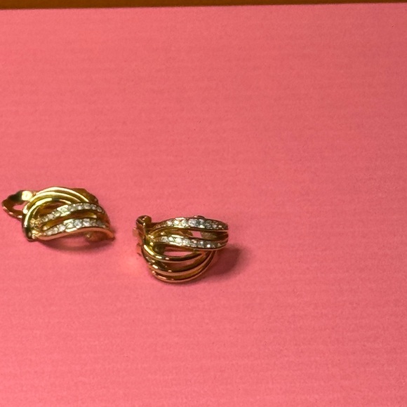 Dior Gold and Silver Crystal Earrings Broken need to be fixed - Picture 2 of 11